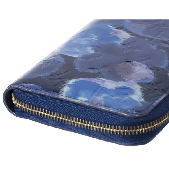 Louis Vuitton Zippy Wallet M90018 Grand Blue Patent Leather Floral